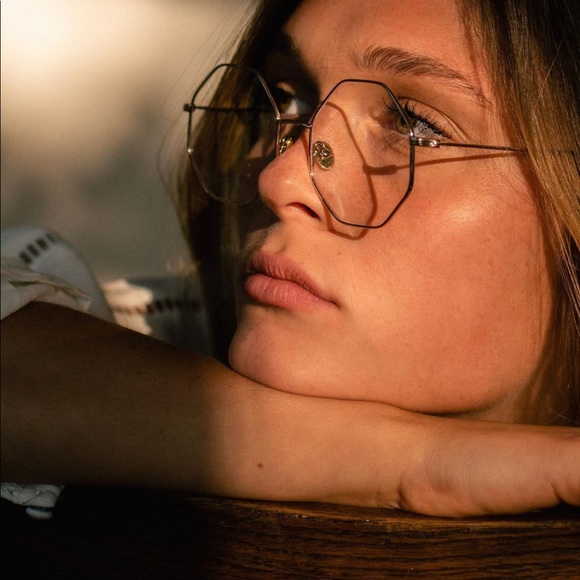 Octagon geometric clear glasses - Picture 5 of 11